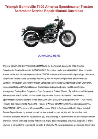 Triumph America Service Manual Download